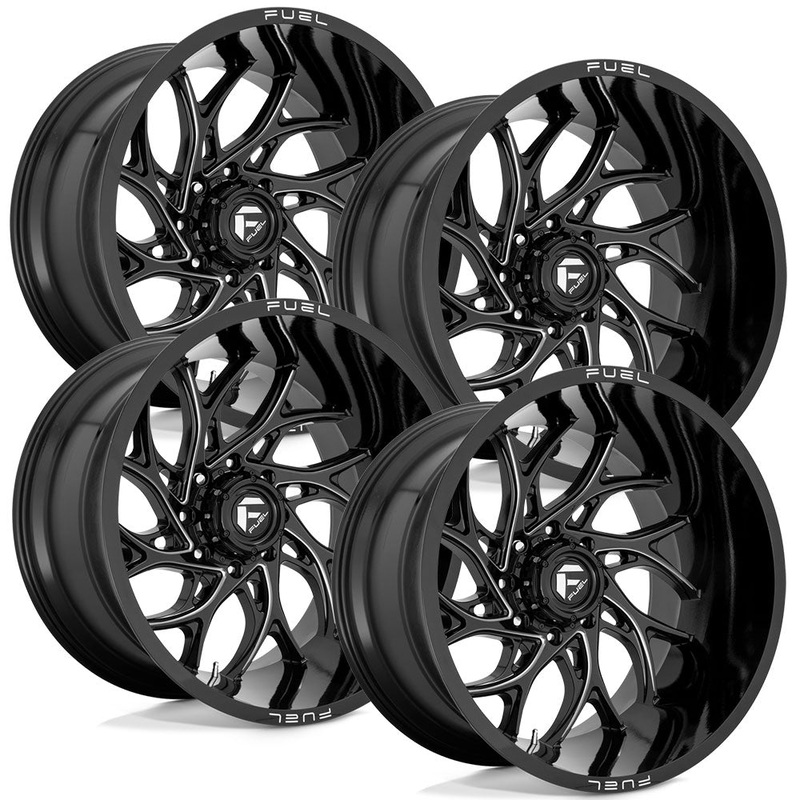 Fuel Runner D741 Gloss Black Aluminum Ford SRW Wheel Kit (8×170)