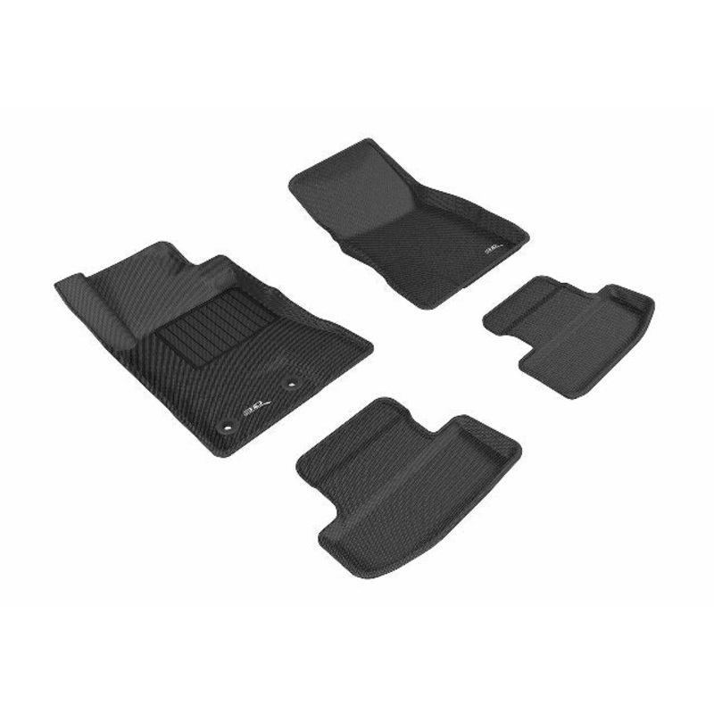 3D MAXpider Custom Compatible with Kagu Floor Mat (2 Eyelets, Black) Compatible with Ford Mustang  – Full Set 2015-2025
