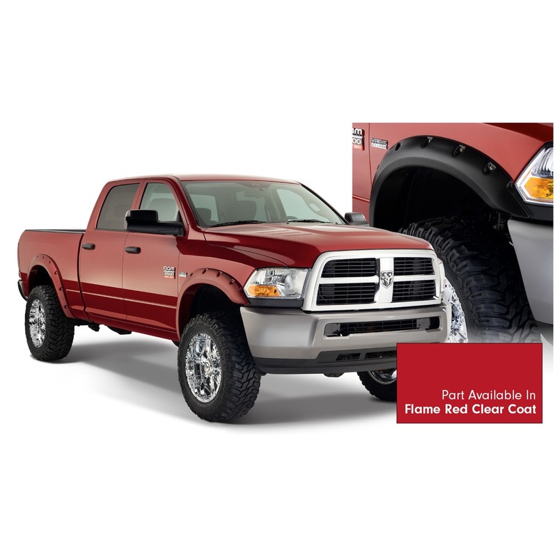 Fender Flares Pocket Style-Color Flame Red Clear Coat Smooth Finish 4 Pc 50919-75