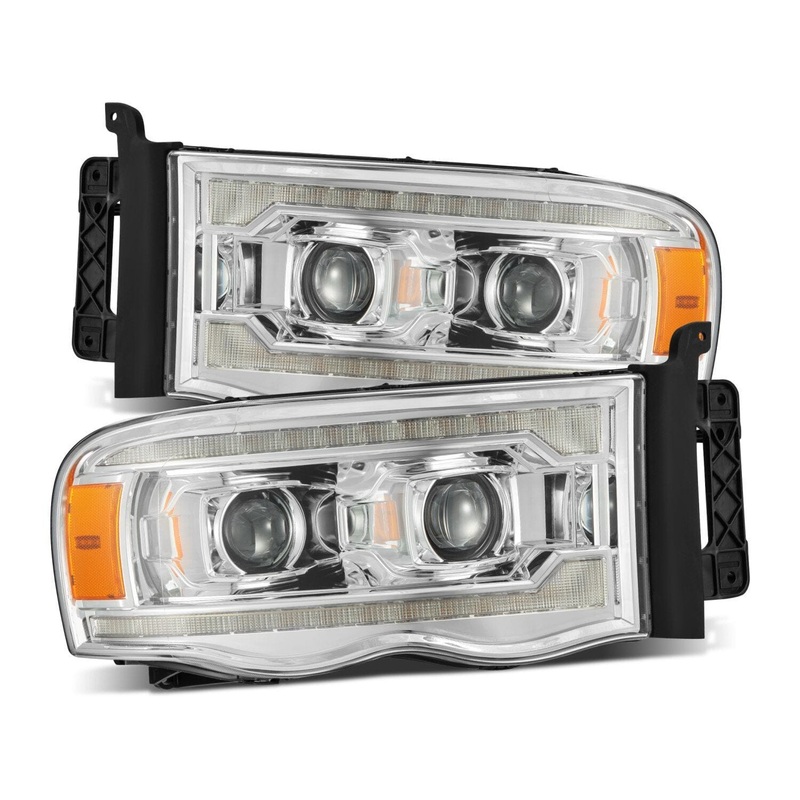 ALPHAREX 2002-2005 Dodge Ram LUXX-Series LED Projector Headlights Chrome