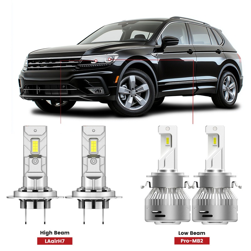 Fit for 2018-2021 Volkswagen Tiguan Custom H7 LED Bulbs Exterior Interior Light Plug and Play