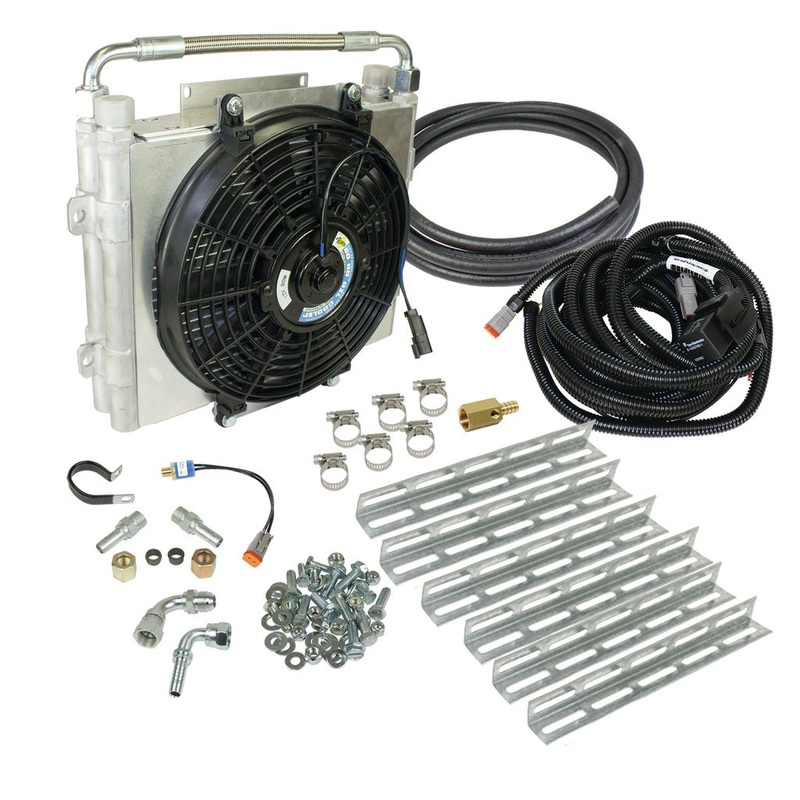 BD Xtrude Transmission Cooler with Fan – Double Stacked Complete Kit 1/2in Lines