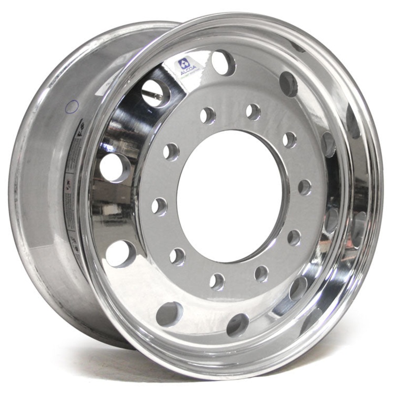 22.5×9.00 Alcoa 10x285mm Hub Pilot Mirror Polish Flat Face Front