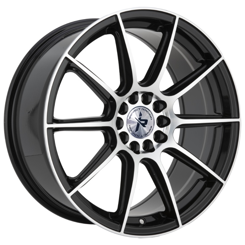 Impact Racing 18X8.0 Wheel 502|5X100/114.3 PCD |38mm Offset |73.1mm CB Gloss black with Machined face Rims