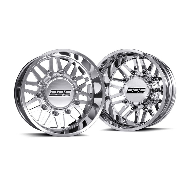 22×11 DDC Aftermath Polished PRE-11 GM PRE-19 DODGE DUALLY SUPER SINGLE Wheels 8×6.5 Set of 6 (Lug Nuts Included) Fits up to 12.50 tire