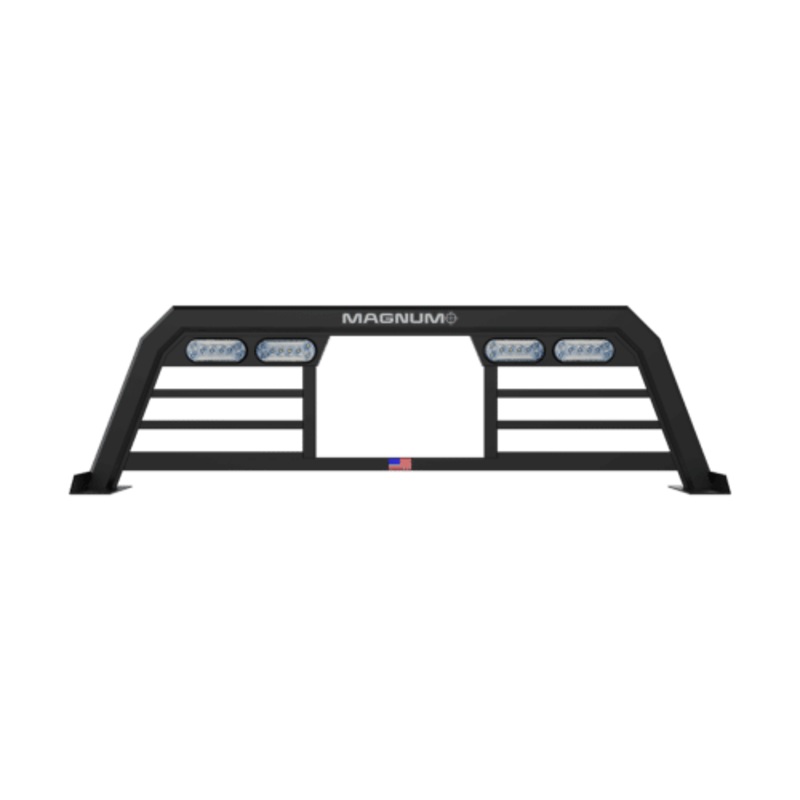 Magnum – Headache Rack | 1999-2006, GMC, Sierra 1500, Sierra 2500, Sierra 3500, Sierra 4500 | Low Pro | Lights | Window Cut-out | Bars
