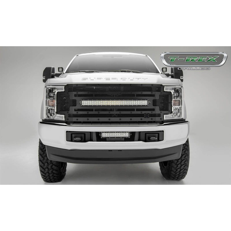 T-REX Grilles 6315471-BR Black Mild Steel Small Mesh Grille Fits 2017-2019 Ford F-250 F-350 F-450 F-550