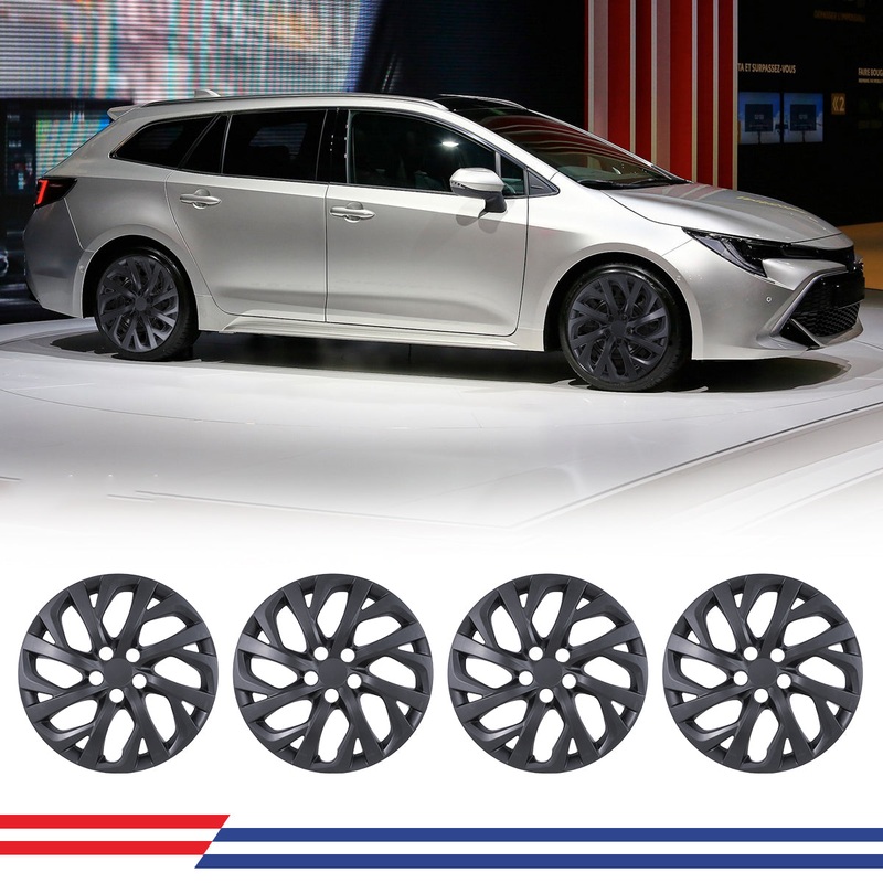 WINJET 16′ Hubcaps Wheel Rims Cover for 2009-2024 TOYOTA COROLLA/2009-2014 TOYOTA MATRIX – Matte Black