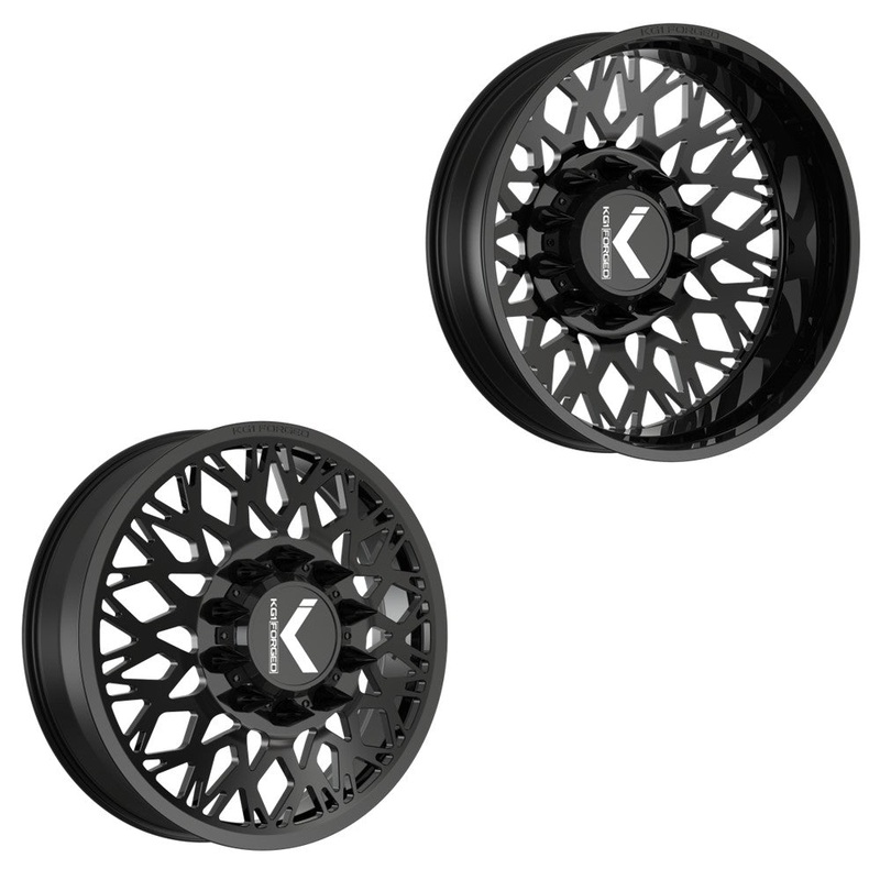 26×8.25 KG1 Forged KD056 Elevate Gloss Black FORD/DODGE DUALLY Wheels 10×225 Set of 6 (Lug Nuts/Adapters Included) Fits up to 13.50 tire