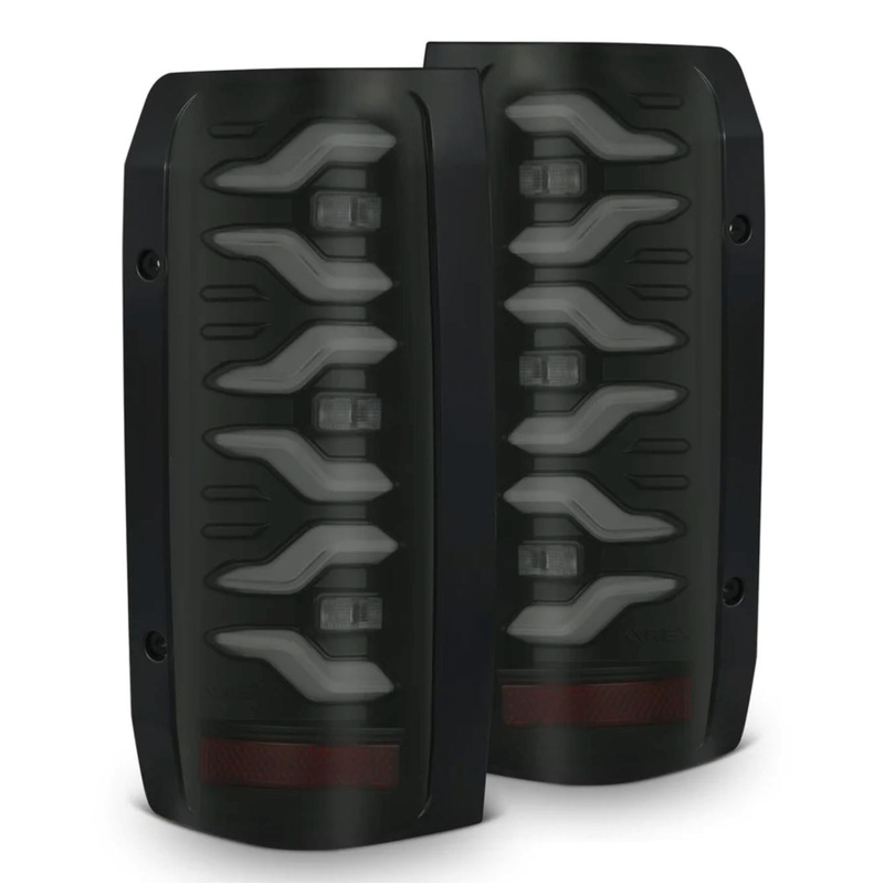 ALPHAREX 1987-1996 Ford Bronco LUXX-Series LED Tail Lights Light Black