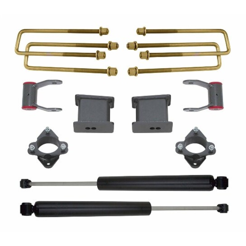 Maxtrac Suspension 901355 Suspension Lift Kit Component (3In Strt. Spacr, 4In Blks, U-Bolts, 1In Shkle, Maxtrac Shocks 2900Ll)