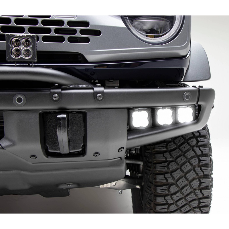 ZROADZ Z325401-KIT Black Mild Steel Front Bumper OEM Fog LED Kit Fits 2021-2023 Ford Bronco