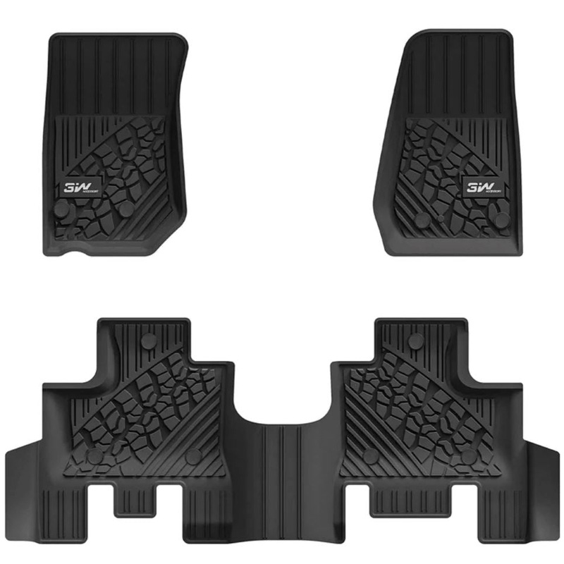 3WLINERS 2013-2018 JEEP Wrangler JK TPE Material & All-Weather Protection Custom Floor Mats
