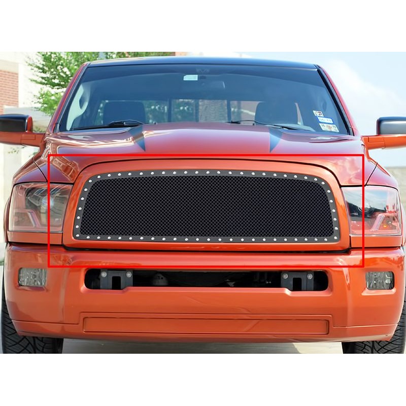 APS GR04LEA68H Main Upper Rivet Grille Fits 2010-2012 Dodge Ram HD