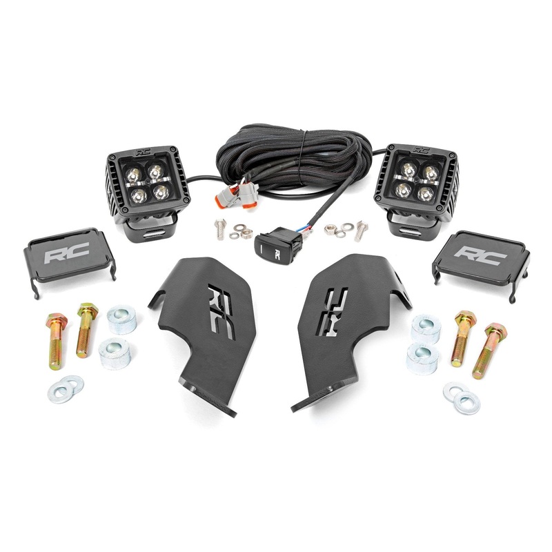 LED Light Kit | Cage Mount | 2″ Black Pair | White DRL | Honda Talon