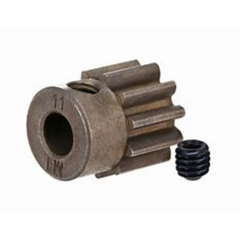 Traxxas gear, 11-t pinion (1.0 metric pitch, 20 degree pressure angle) (fits 5mm shaft/ set screw