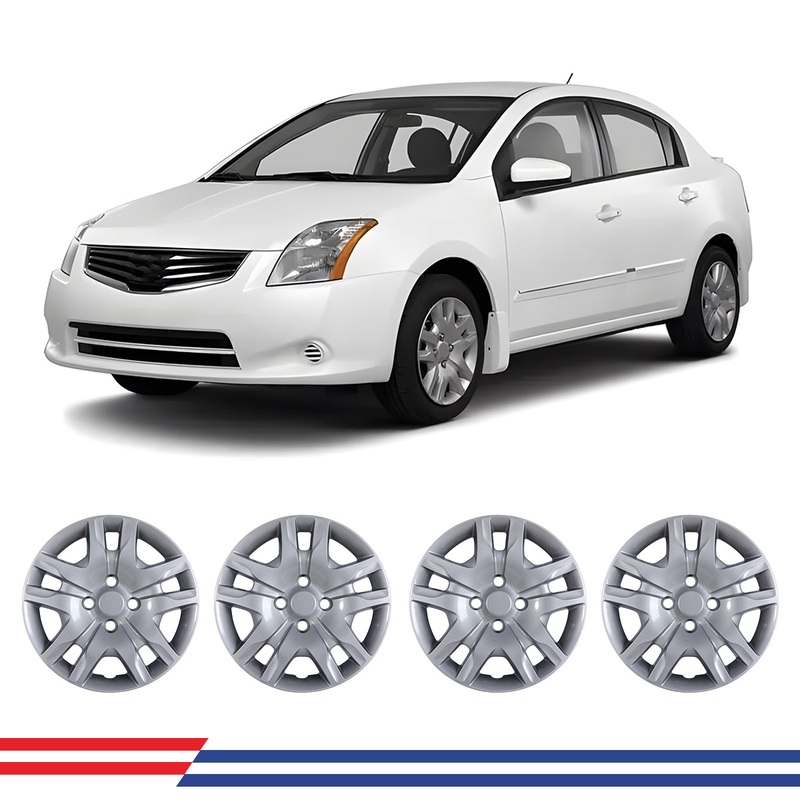 WINJET 16′ Hubcaps Wheel Rims Cover for 2007-2012 NISSAN SENTRA  – Sliver