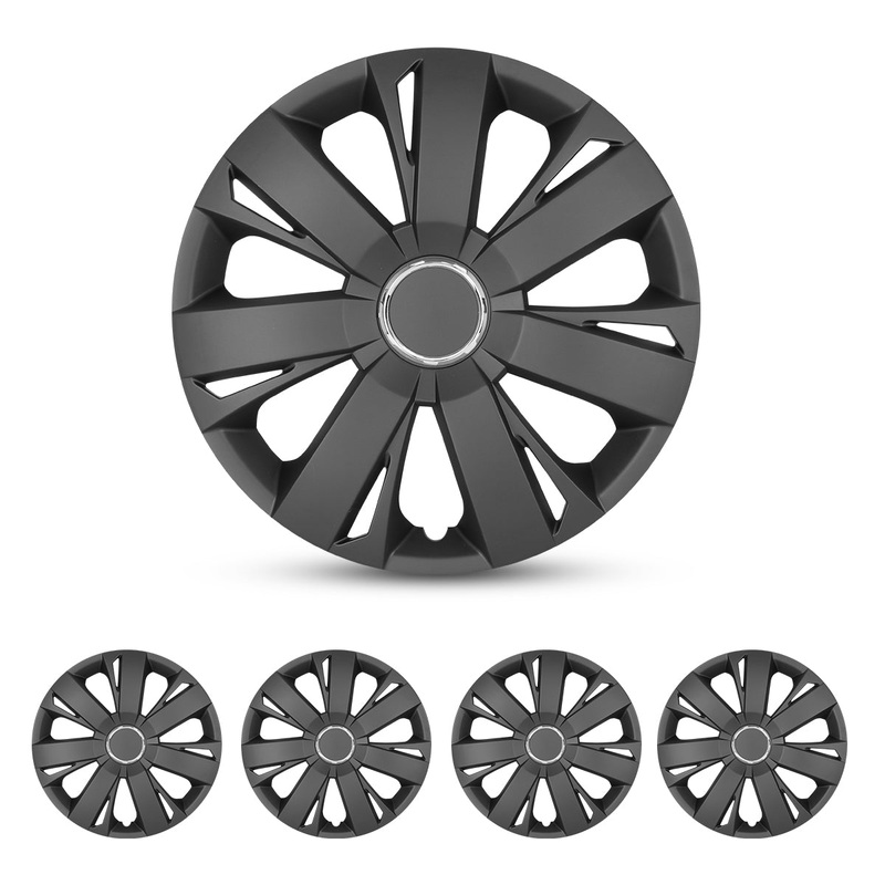 WINJET 16 inch Hubcaps Wheel Covers 5077 – Matte Black