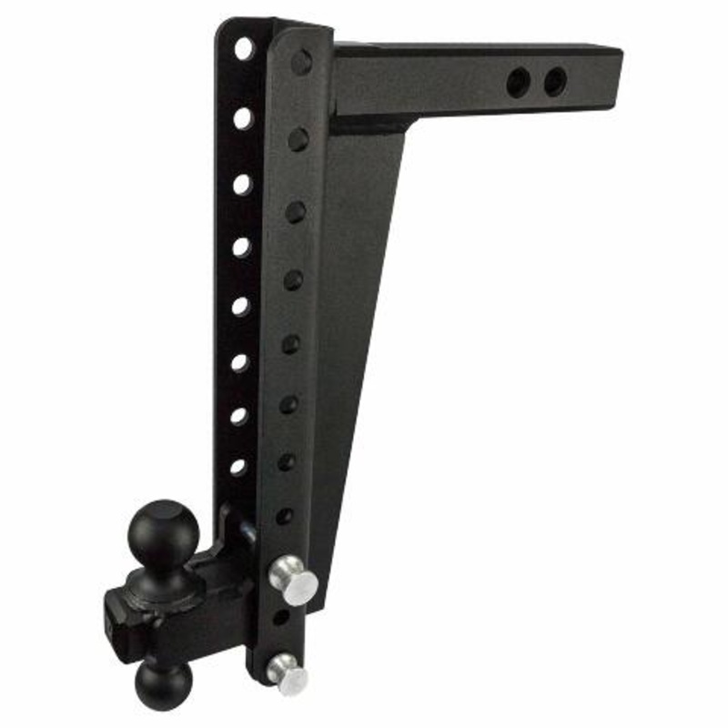 BulletProof Hitches – 2.0″ Adjustable Heavy Duty Trailer Hitch (22,000 lb. Rating) – 16″ Drop/Rise Trailer Hitch with 2″ & 2-5/16″ Dual Ball – Powder Coat, Solid Steel, Corrosion-Resistant