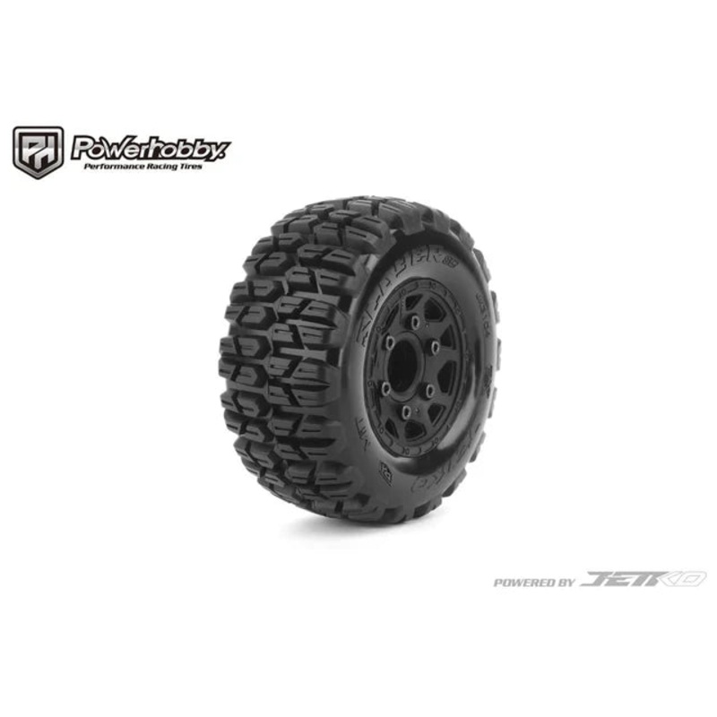 Powerhobby Slayer SC Belted Tires (2) with Removable Hex Wheels