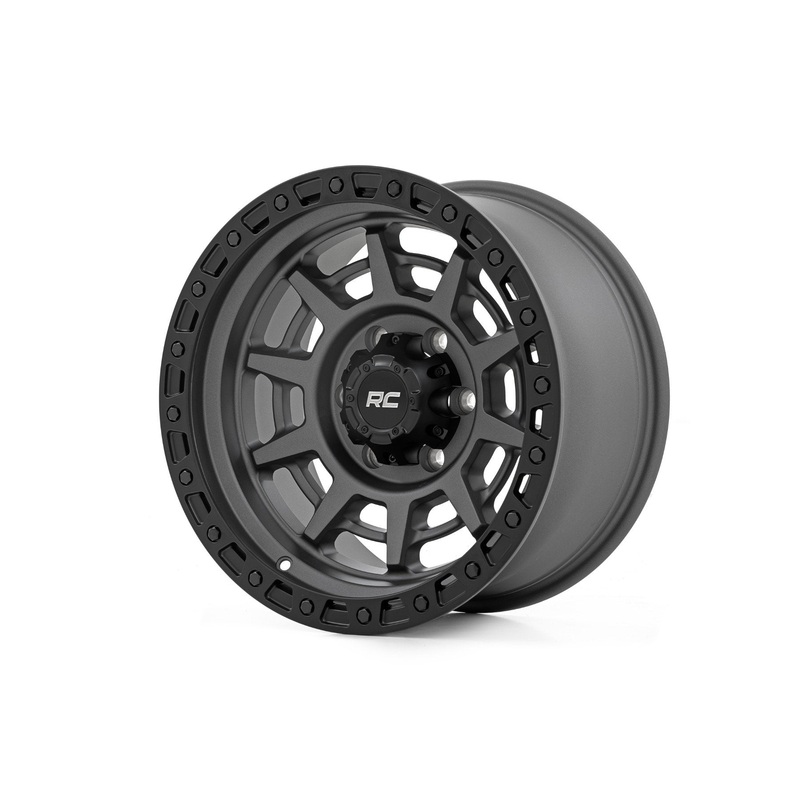 Rough Country 85 Series Wheel | Simulated Beadlock | Gunmetal Gray/Black | 17×9 | 5×5 | -12mm