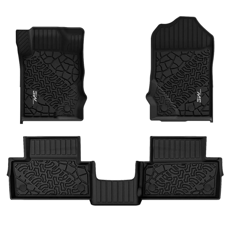 3WLINERS 2021-2024 Ford Bronco 2-Door TPE Material & All-Weather Protection Custom Floor Mats