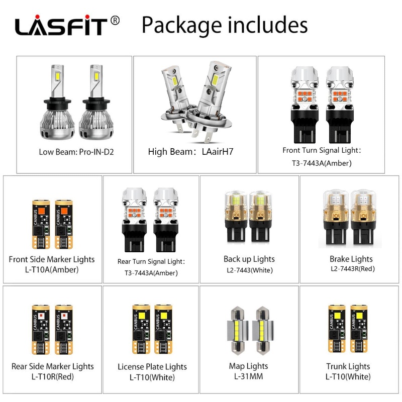 Fit for 2003-2005 Nissan 350Z Coupe LED Bulbs D2S Exterior Interior Lights