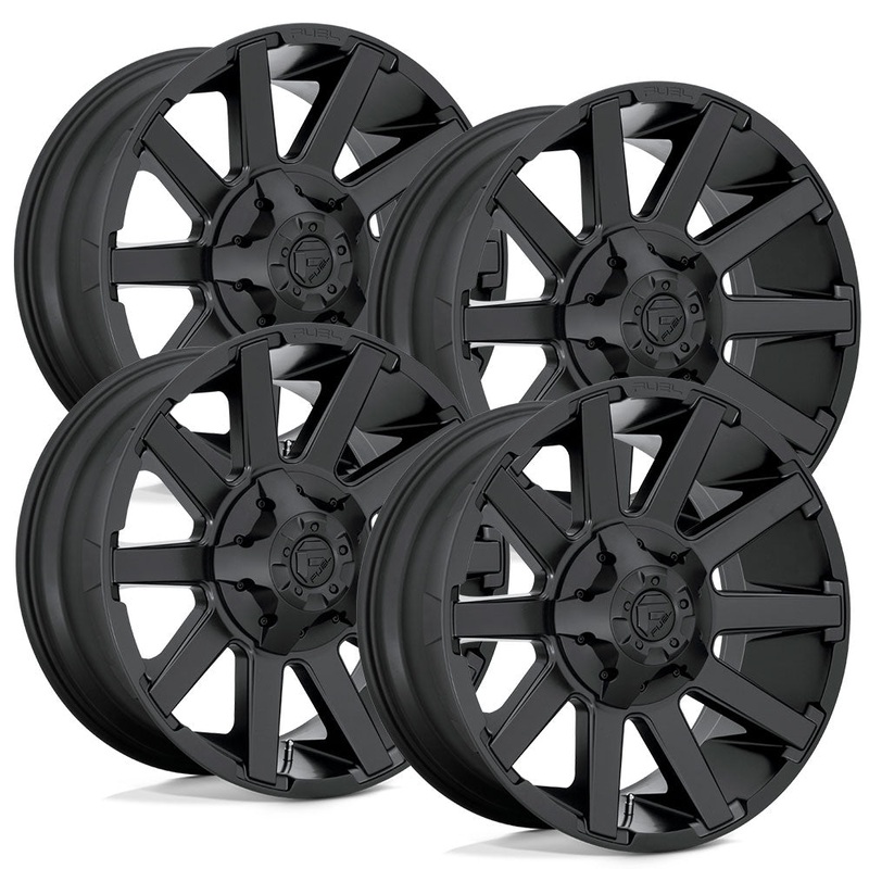 Fuel Contra D437 Satin Black Aluminum Dodge Ram SRW Wheel Kit (8×6.5)