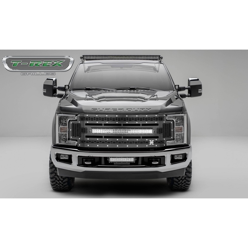 T-REX Grilles 7315471 Black Mild Steel Laser Cut Pattern Grille Fits 2017-2019 Ford F-250 F-350 F-450 F-550