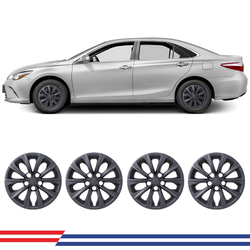 WINJET 16′ Hubcaps Wheel Rims Cover for 2015-2017 TOYOTA CAMRY – Matte Black