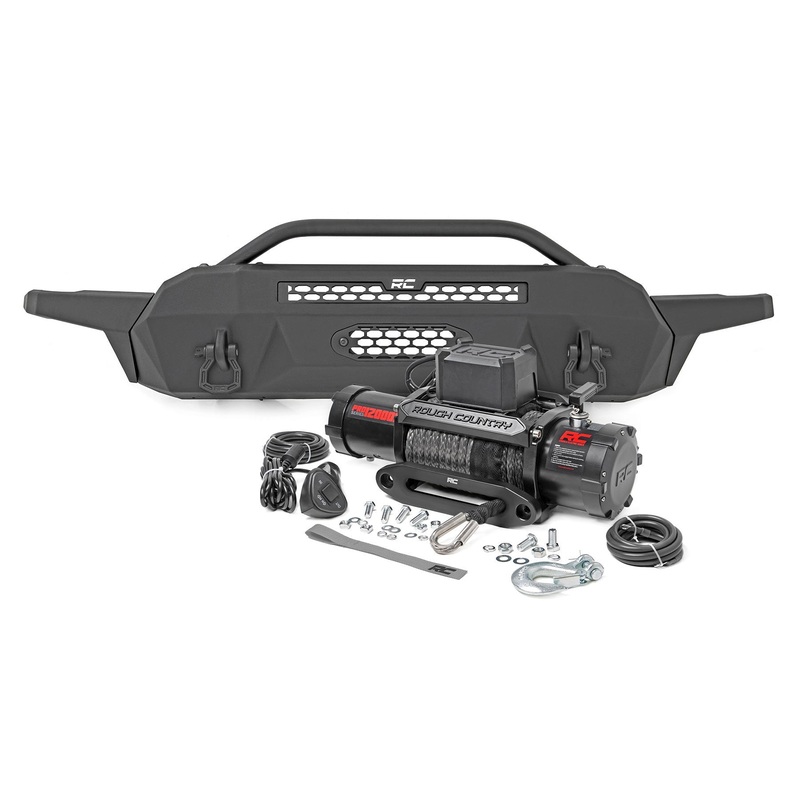 Front Bumper | High Clearance | 12000-Lb Pro Series Winch | Synthetic Rope Toyota Tacoma 4WD (16-23)