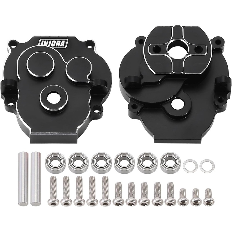 INJORA CNC Aluminum Transmission Housing With Bearings For 1/18 TRX4M (4M-51)-Black