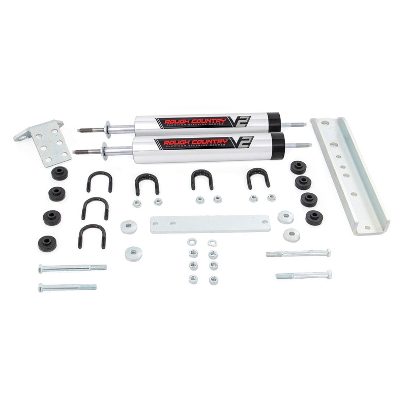 Rough Country V2 Steering Stabilizer Dual Fits Ford F-350 2WD 1980-1996 / Ford F-350 4WD 1980-1985