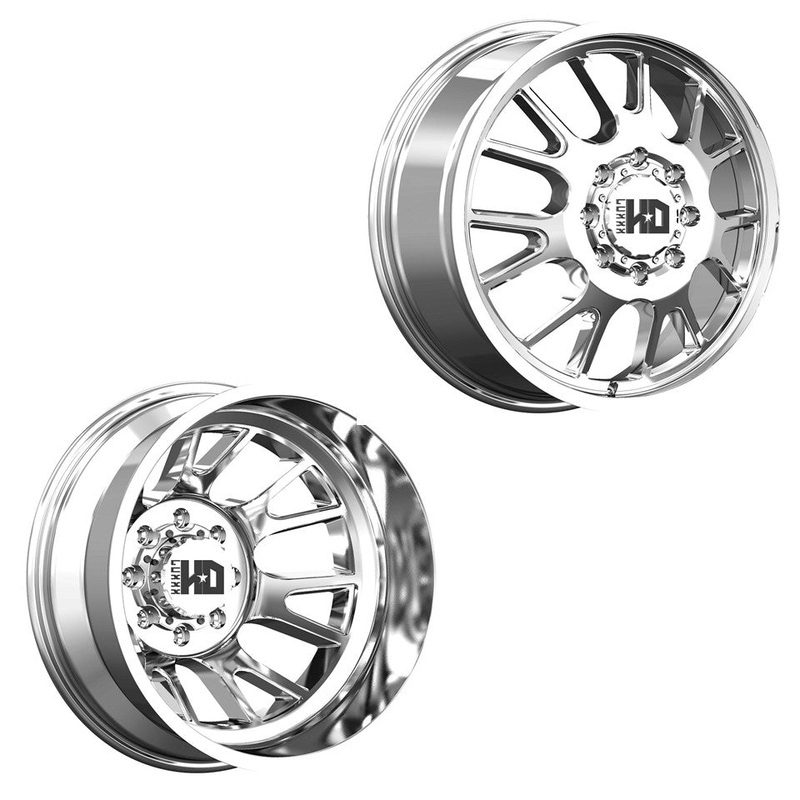 20×8.25 Luxxx LHD37 Chrome 05-UP FORD 19-UP DODGE DUALLY Wheels 8×200 Set of 6 (Fits up to 12.50 Tire)