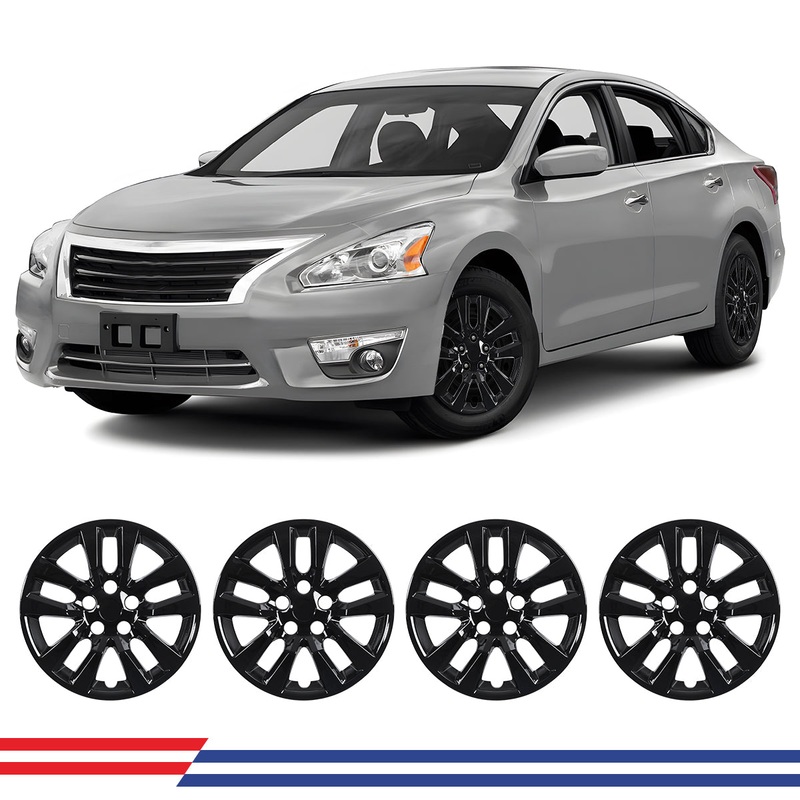 WINJET 16′ Hubcaps Wheel Rims Cover for 2013-2018 Nissan Altima Sedan – Black Lacquer