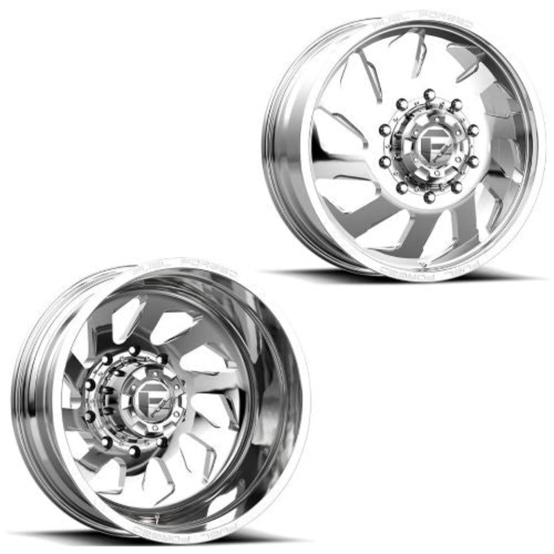 20×8.25 FF39D Fuel Forged Polished FORD F-450/F-550 DODGE 4500/5500 DUALLY Wheels 10×225 Set of 6 (Fits UP to 12.50 tire)