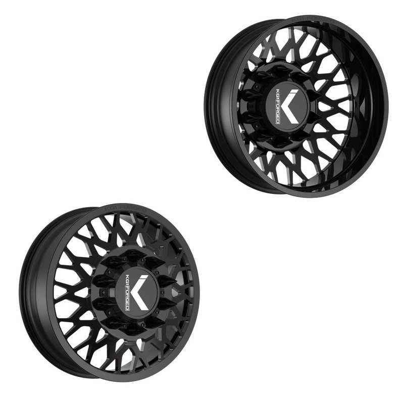24×8.25 KG1 Forged KD019 Torture-D Gloss Black 99-04 FORD DUALLY Wheels 8×170 Set of 6 (Lug Nuts/Adapters Included) Fits UP to 13.50 tire