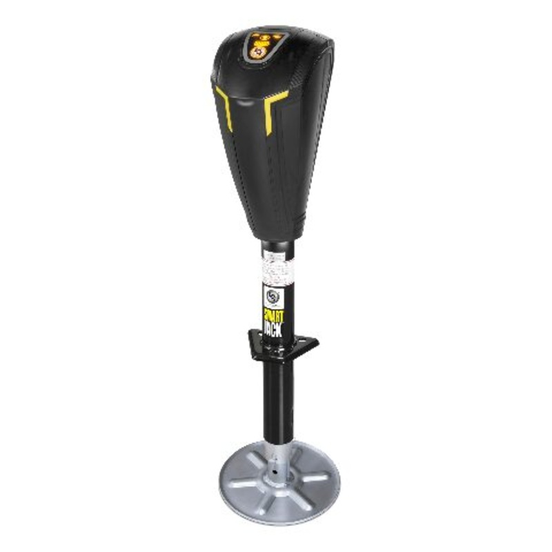 Lippert Smart Jack One-Touch Automatic Power Electric Trailer A-Frame Tongue, 3,500 lbs. Auto-Hitch Memory, Integrated LED Lights, Backlit Controls, Battery Indicator, Quiet – 643589