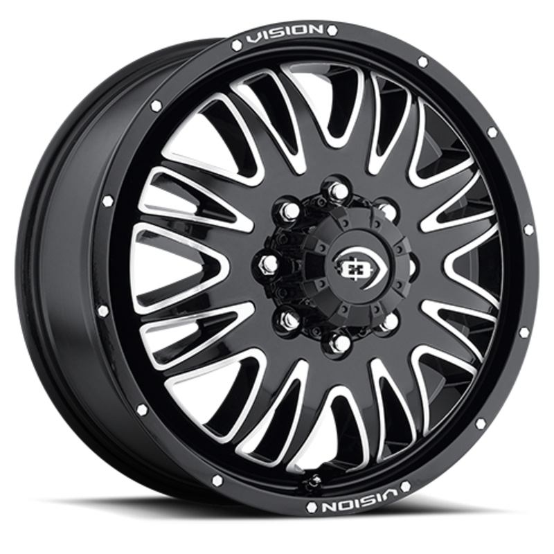 20×8.5 Vision Gloss Black Machined Face font 8×165.1 1994-2018 Ram 3500 DRW