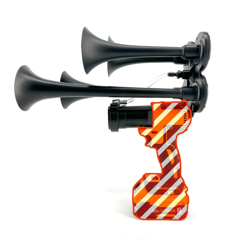 BossHorn DIY Train Horn Gun Kit with 4 Trumpets (Universal)