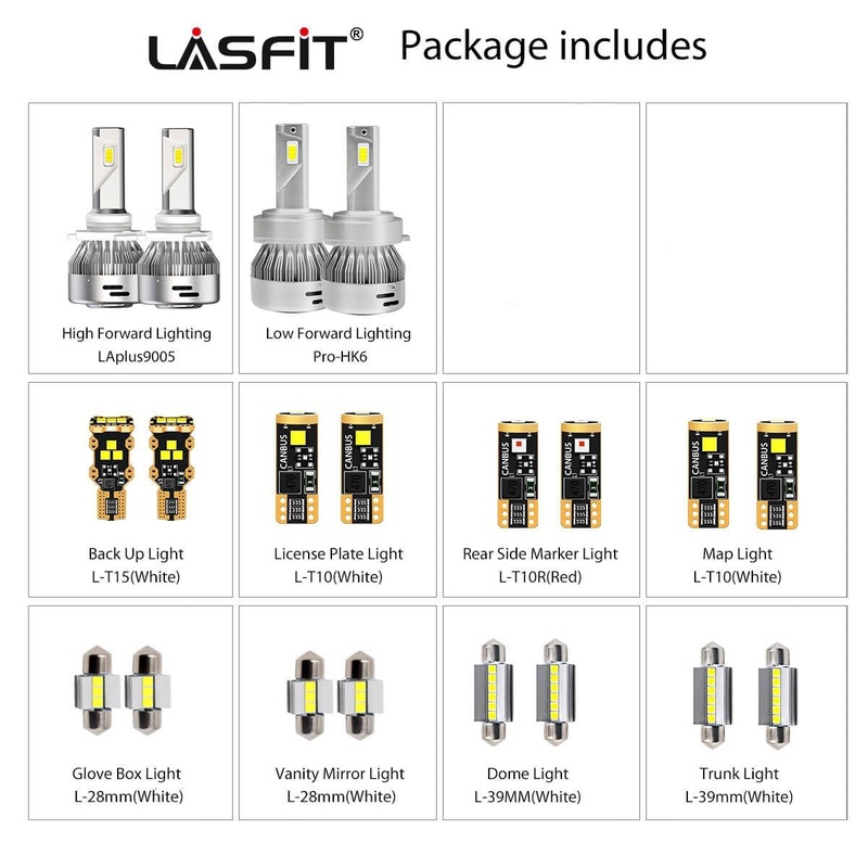 Fit for 2017-2020 Kia Optima LED Bulbs 9005 H7 Exterior Interior Lights