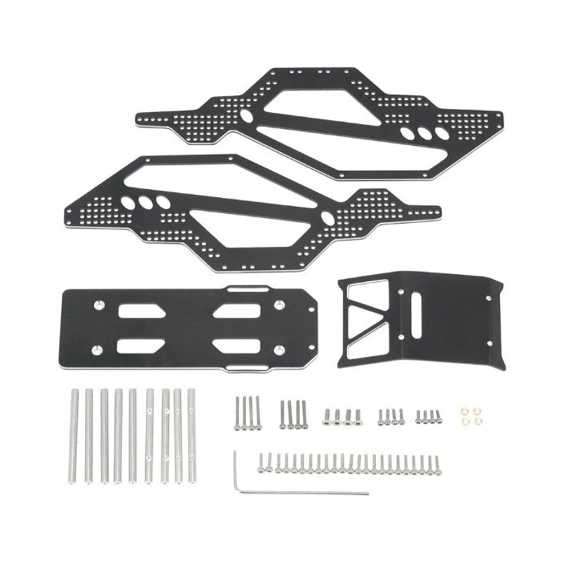 Power Hobby -BLACK Aluminium Rock Racer Conversion Chassis Kit Black