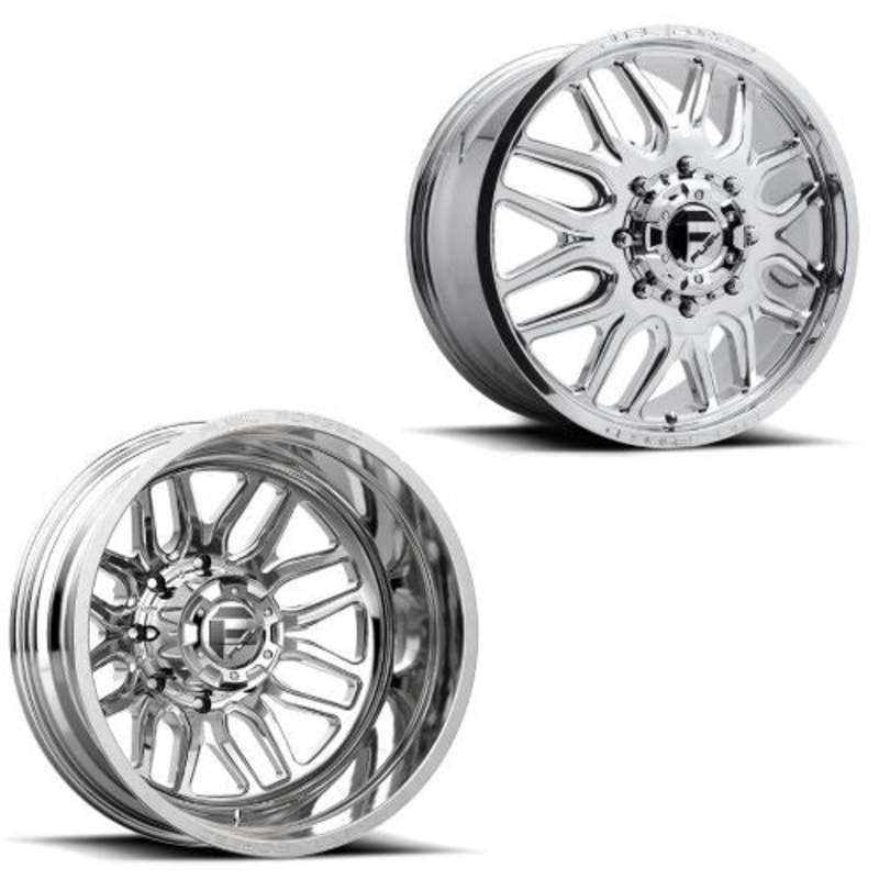 20×8.25 FF66D Fuel Forged Polished 05-UP FORD 19-UP DODGE DUALLY Wheels 8×200 Set of 6 (Fits UP to 12.50 tire)