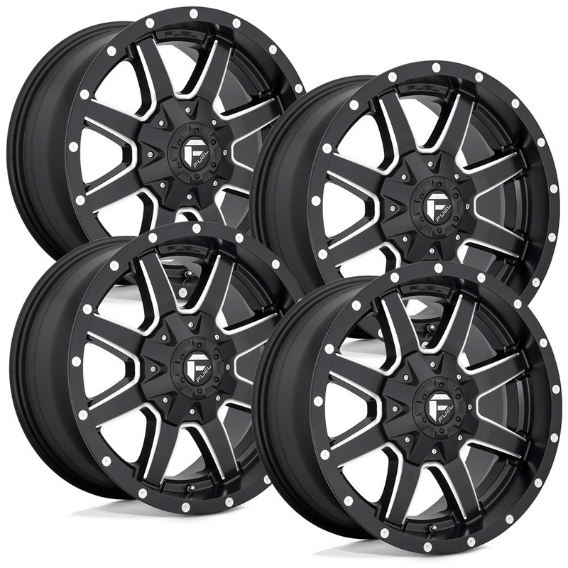 Fuel Maverick D538 Milled with Matte Black Finish Aluminum Chevy / GMC SRW Wheel Kit (8×180)