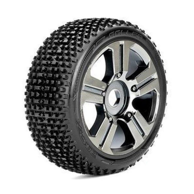 Roapex  Roller 1/8 Buggy Tire Chrome Black Wheek with 17mm Hex