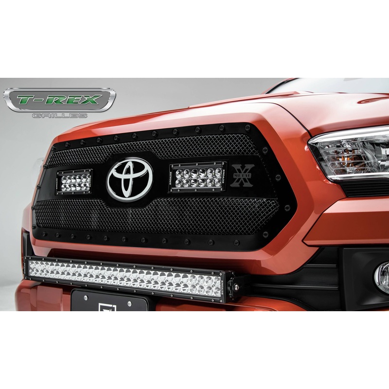 T-REX Grilles 6319511-BR Black Mild Steel Small Mesh Grille Fits 2018-2023 Toyota Tacoma