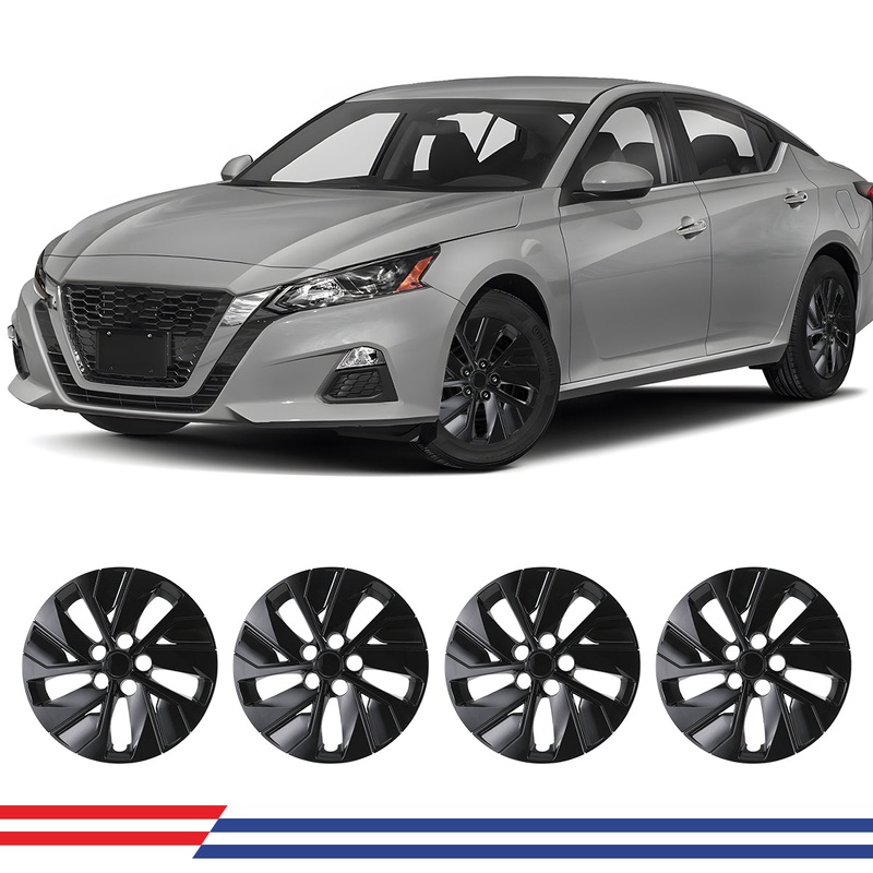 WINJET 16′ Hubcaps Wheel Rims Cover for 2019-2023 Nissan Altima – Black Lacquer