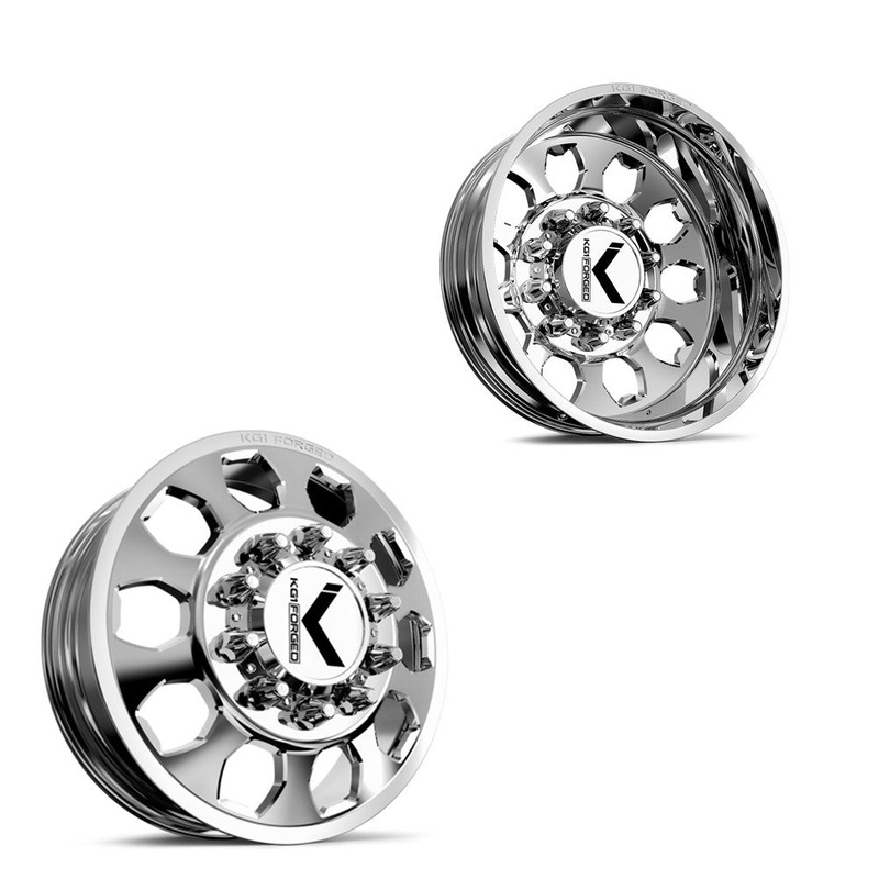 26×8.25 KG1 Forged KD003 Sarge Polished 99-04 FORD DUALLY Wheels 8×170 Set of 6 (Lug Nuts/Adapters Included) Fits UP to 13.50 tire