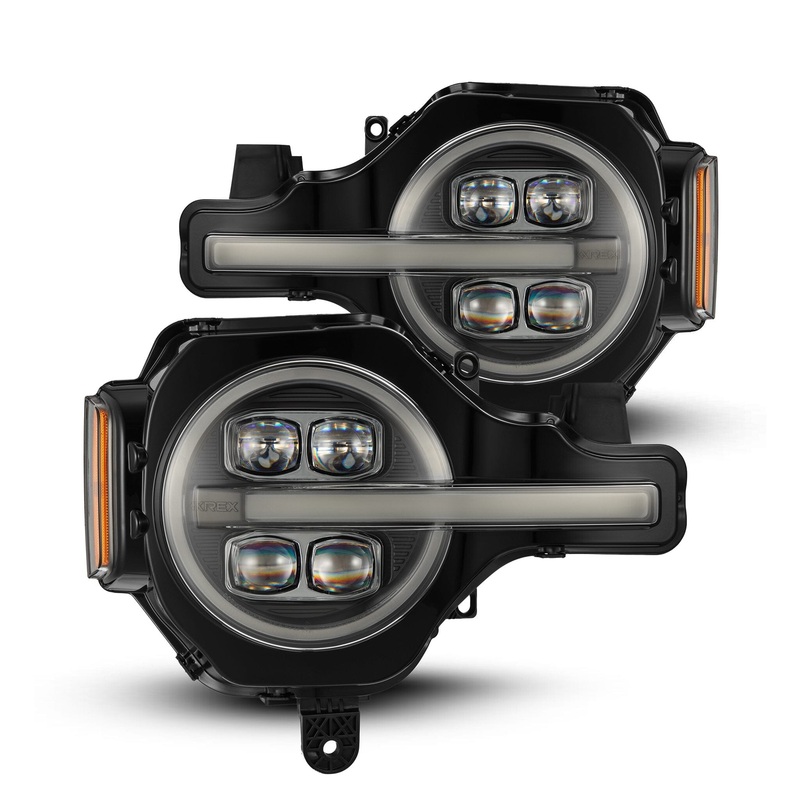 ALPHAREX 2021-2024 Ford Bronco NOVA-Series LED Projector Headlights Black