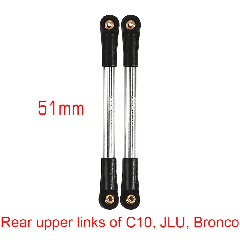 INJORA 1 Pair Stainless Steel High Clearance Chassis Links (51mm C10 Rear Upper) For SCX24 Mods